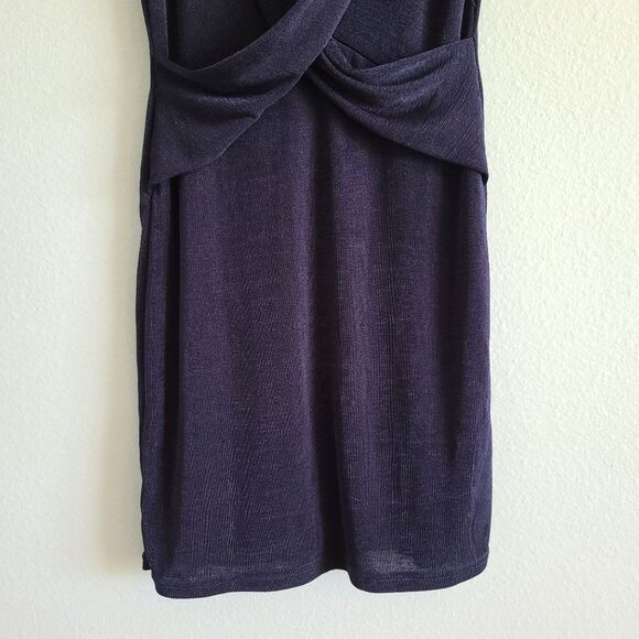 MinkPink Forbidden Love Mini Dress Navy Blue Silky‎ Shiny  Body Con Size Small - Picture 6 of 14